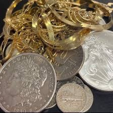 Gold jewelry and silver coins purchased together